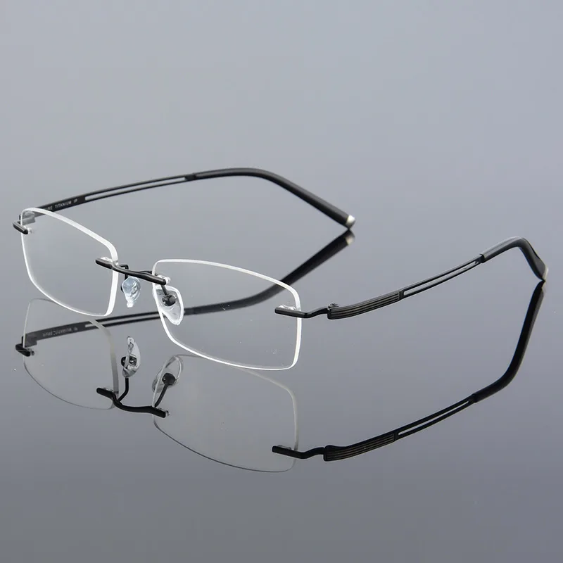 XINZE новые очки без оправы памяти титановые гибкие мужские очки по рецепту оправа для очков 630 - Цвет оправы: Черный