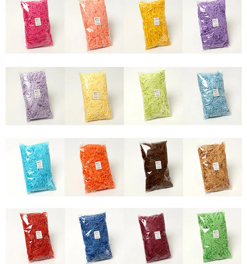 100g Colorful Shredded Crinkle Paper Gift Box Filler Craft Party Craft Paper Decoration Practical Candy Boxes DIY Packaging