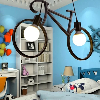 

ZYY Northern Creative Bicycle Pendant Light Bedroom Dining Room Lamps Bike Pendant for Children Nordic Modern Lighting Fixture