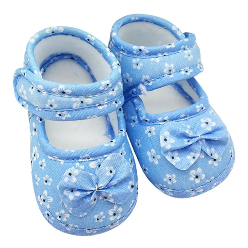 Детская обувь для малышей, детская мягкая подошва, с бантом, предходунки, в горошек, с принтом, противоскользящие, для малышей 0-18 месяцев