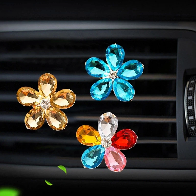 

Universal Car Interior Accessories Automobile Air Conditioner Outlet Crystal Flower Decor Car Ornaments Vent Perfume Decoration