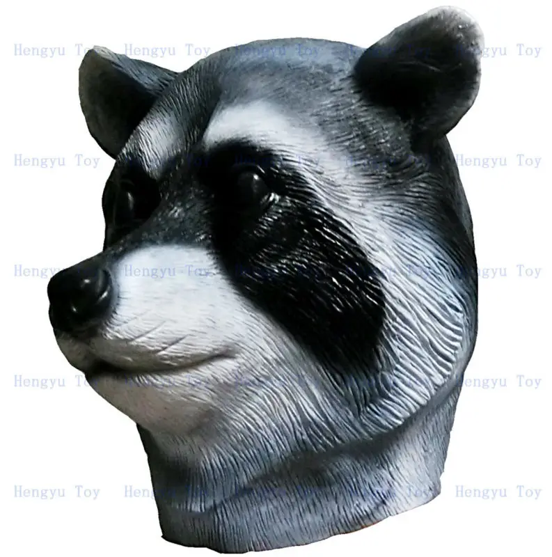 

Hot Selling Full Face Party Costume Latex Realisic Raccoon Mask for Halloween Carnival