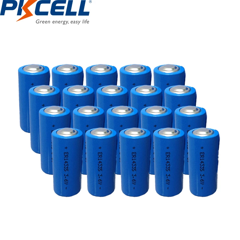 

20pcs PKCELL ER14335 14335 1650mah 3.6V 2/3AA batteries liSOCL2 Lithium battery primary batteries replace for TADIRAN TL-4955