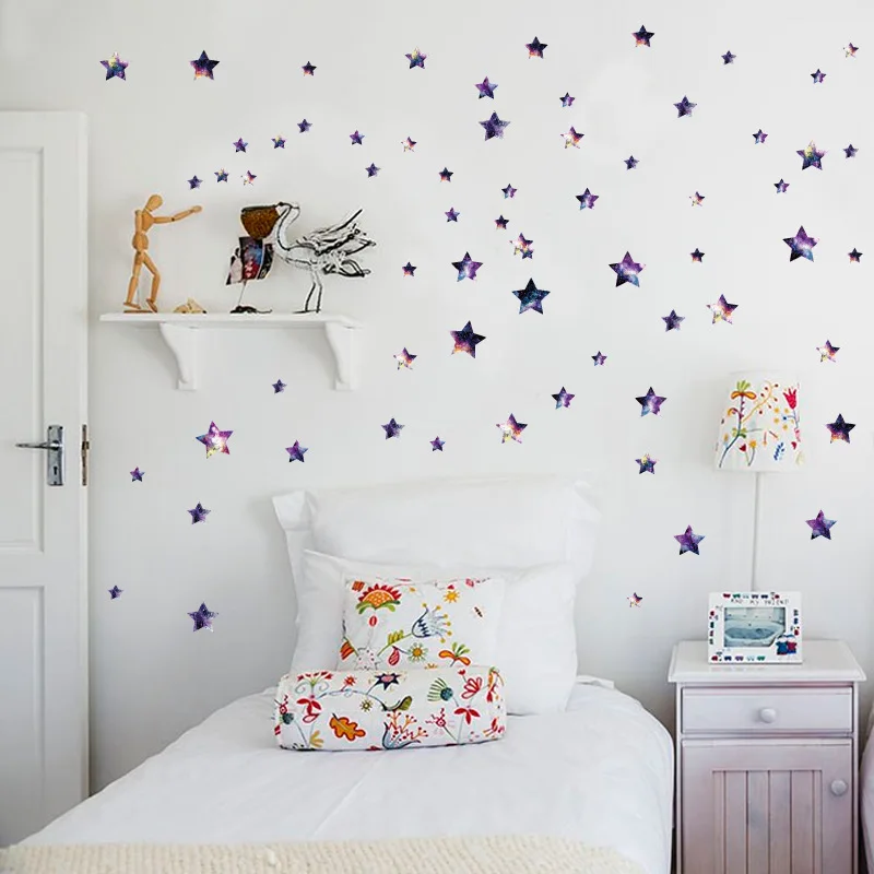 

Night Sky Stars Pattern Vinyl Wall Art Decals Nursery Room Removable Decoration Wall Stickers for Kids Rooms Home Decor