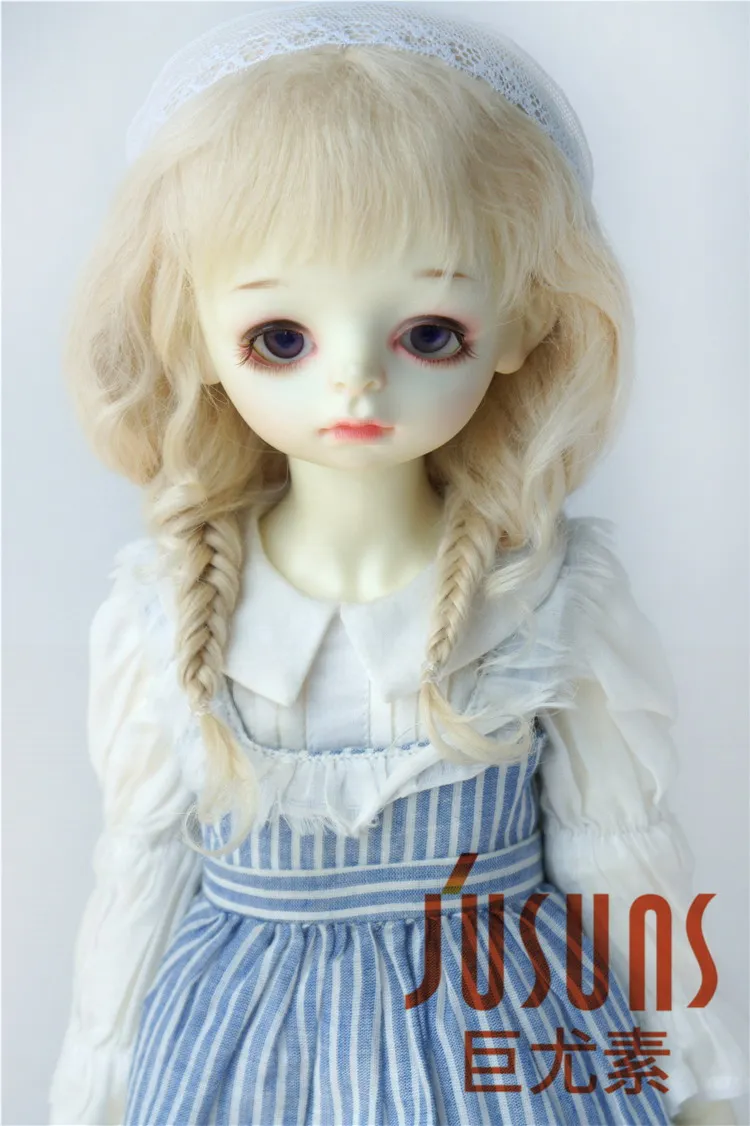 Парики JD344 1/12 1/3 BJD для кукол из мохера размер 4 5 дюймов 8 9 двойная плетеная косичка