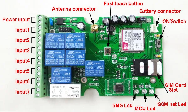 Семь релейный выход gsm Пульт дистанционного управления коробка реле(QUAD band) новая версия поддержка DTMF