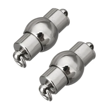 

YYW Wholesale 10PCs 22x10mm Lantern Single-strand Steel Color Stainless Steel Magnetic Loops Clasp DIY Making Accessories Clasps