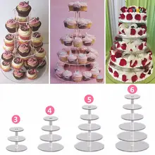 Klaren Acryl Tortenständer Runde Tasse Kuchenhalter 3/4/5/6 Tiers Dessert Display-ständer Hochzeit geburtstag Party-Events Dekoration