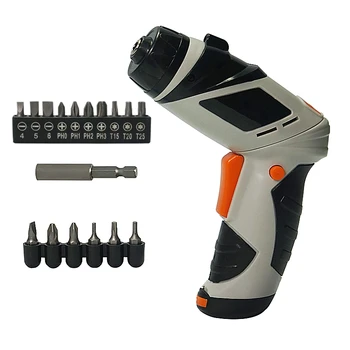 

2pcs Mini 6V Battery Operated Cordless Electric Screwdriver with LED Lighting Bidirectional Switch 16pcs head