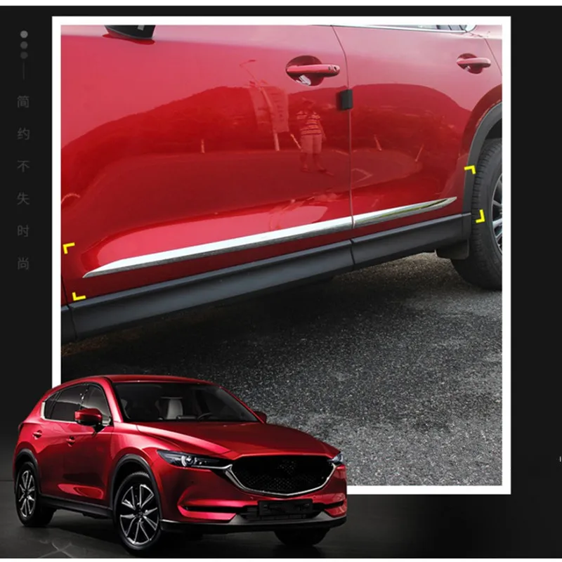 For Mazda CX 5 2017+ Chrome Door Body Frame Strips Molding Trims