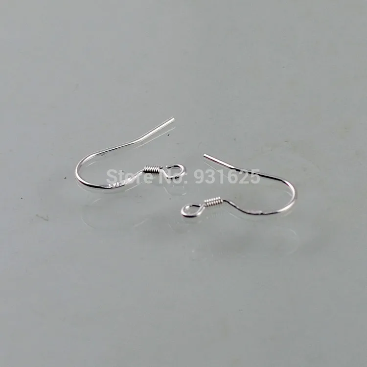 

Factory Price 3 Pairs Real 100% 925 Sterling Silver 16mm long Ear Wires with Coil Hoop for diy Earrings Findings