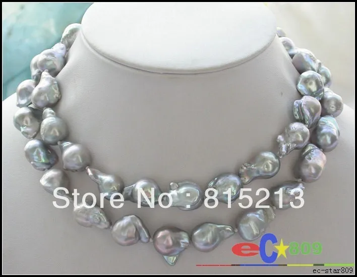 

N743 19mm gray drip baroque KESHI REBORN PEARL NECKLACE % Discount AAA