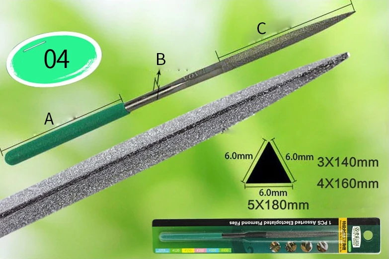 LAOA Алмазная напильница в форме треугольника плоского полукруга квадратного использования для резьбы