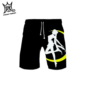 

Sailor moon Women Sport shorts summer 3D Printed Board shorts veste perfecto femme Hot Sale sweatshirt Fashion Plus size