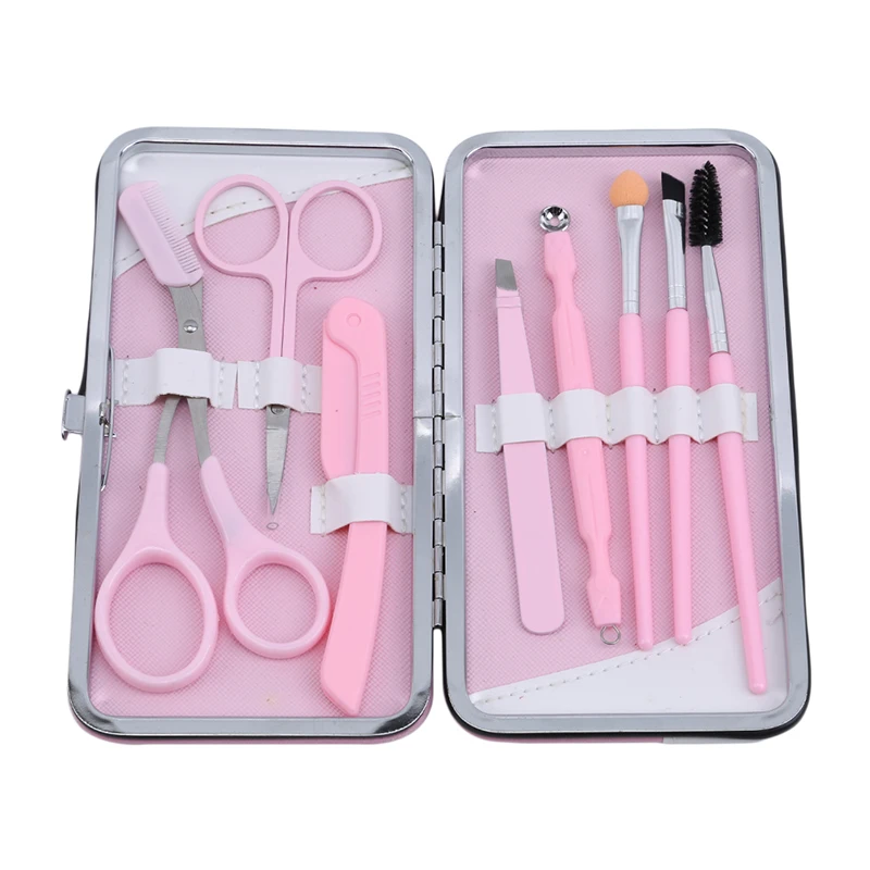

AFABE 8pcs/set Eyebrows Grooming Set Eyebrow Drawing Templates Eyebrow Comb Eyebrow Trimming Makeup Tool Kit