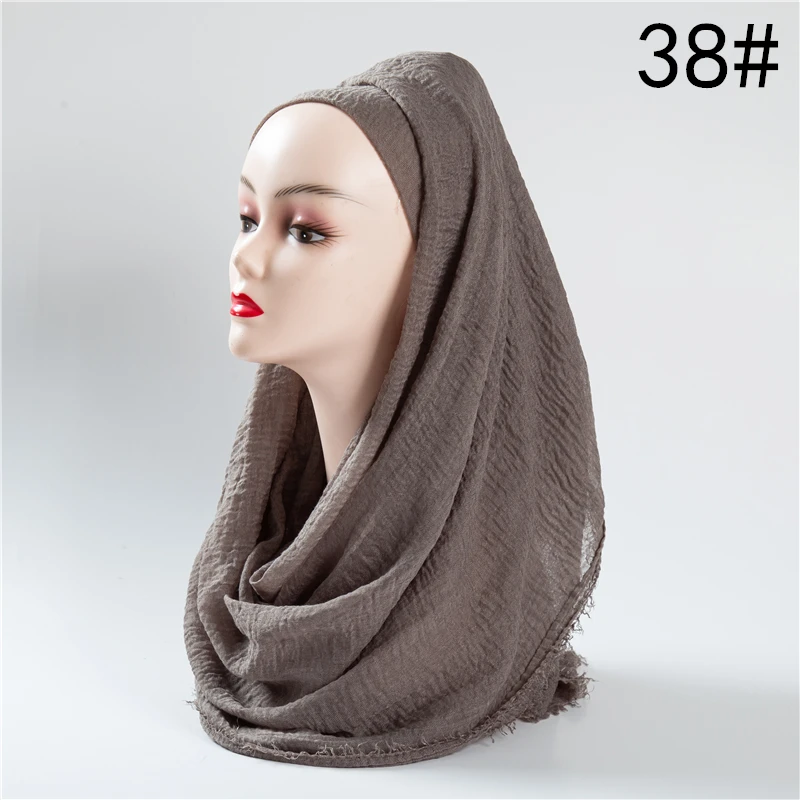 Чистый цвет хиджаб шарф для женщин Твердые шали и обертывания большой пашмины мягкий хлопок головной платок шарфы зима echarpe femme хиджабы 66 цветов