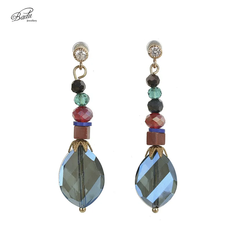 

Badu Handmade Crystal Pendant Colorful Party Drop and Dangle Earrings Tiny Rhinestone Women Jewelry for Valentine's Day Gift