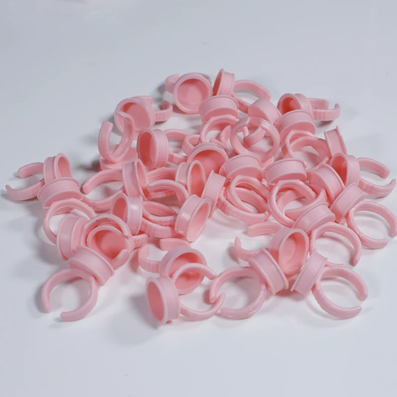 500 шт Розовый одноразовый Anel Batoque микроблейдинг тату чернила кольцо колпачок Пигментные чашки контейнер для клея держатель Прививка ресниц Средний