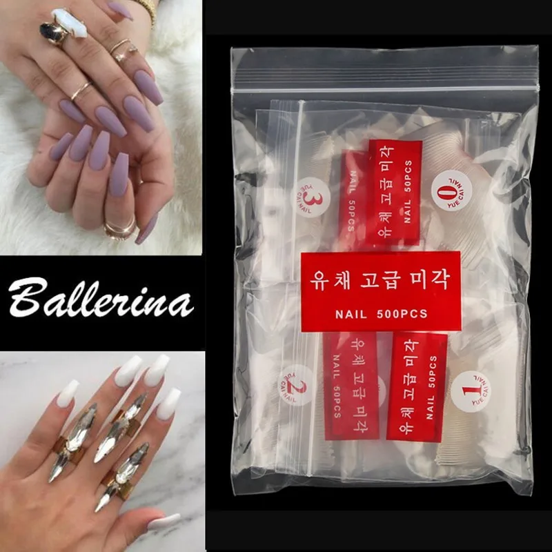 Ballerina Acrylic Nail Tips Sets Coffin Shape NaturalClear Ballerina Acrylic Nail Tips Sets Coffin Shape NaturalClear