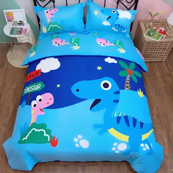 

Kids bedding sets Cute Jurassic Dinosaurs quilt cover Cartoon Cotton Bed Sheet Twin Queen King Size Duvet Cover Set bedclothes