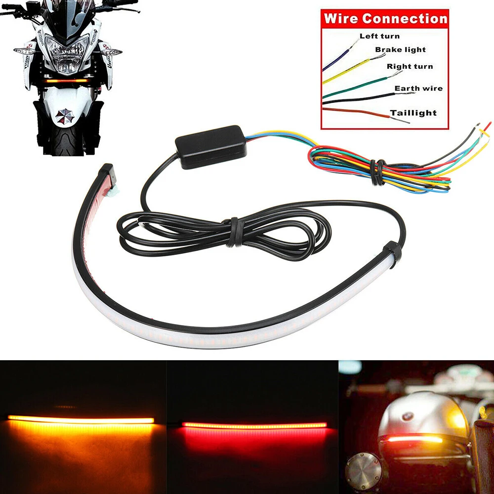 

Motorcycle tail Turn Signal Light 22CM LED Sequential Switchback Flowing Signal Strip Lightings For Motorcycles