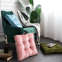 43*43*8 см, зимняя зеленая/синяя/Розовая/желтая бархатная Подушка, офисный коврик, подушка для стула, табурета, подушка для сидения, Подушка для домашнего декора