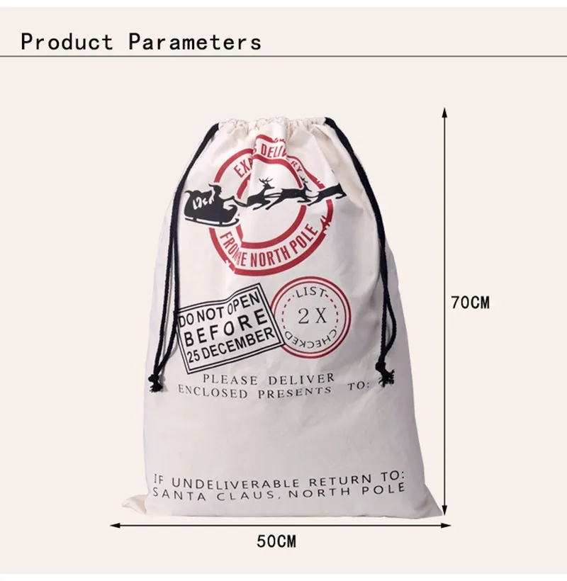 10 шт./лот 6 видов стилей узор большой Рождество украшения тяжелый холст хлопок шнурок сумки торговый подарок конфеты мешок руки см 70 см x см 50