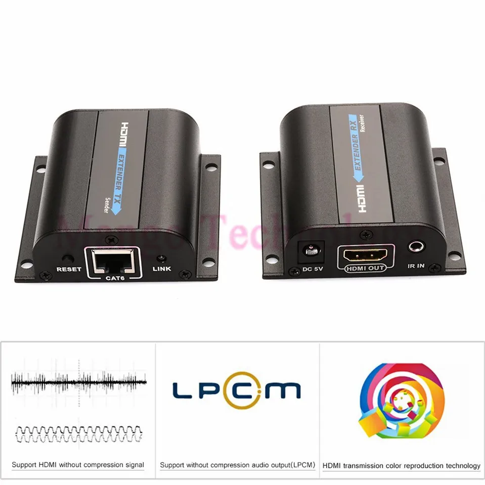 Lkv372a HD 1080 P HDMI удлинитель TX / RX 60 м avec IR sur CAT6 RJ45 Ethernet Поддержка de Кабель 3D pour HDTV DVD