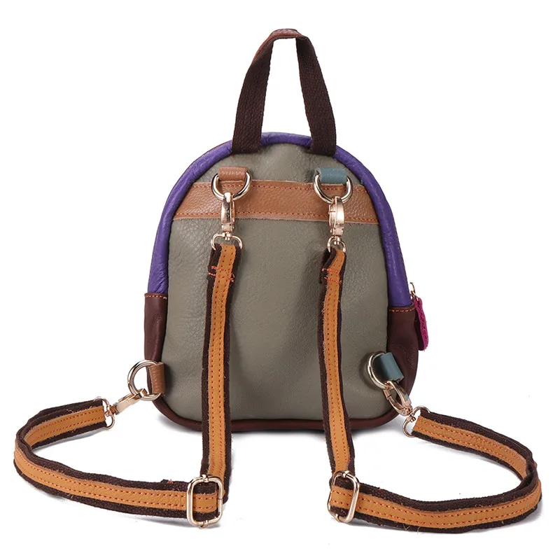 AEQUEEN, женская сумка из натуральной кожи, маленький рюкзак в стиле пэчворк, женская сумка на плечо ручной работы, школьная сумка для девочек-подростков, Mochila