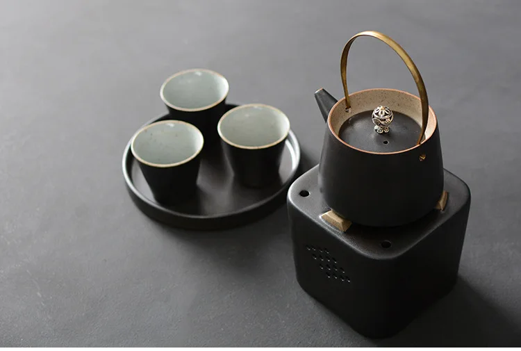 PINNY, японский стиль, керамические чайные горшки, 250 мл, керамика, чайный горшок, светильник на спирте, плита, может сварить чай, спиртовая плита, чайный набор кунг-фу
