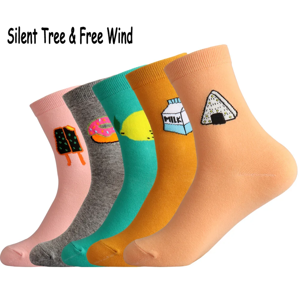 

Korean Women Cute Milk Sushi Donut Cotton Socks Kawaii Female Lemon Cake Lemon Food Cartoon Sock Cheap Short Socks
