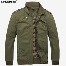 Men Jacket Casual Winter Jacket Menmilitary Cotton Denim Jacket Army Green Solid Zipper Slim Fit Coat Men Bomber Jacket TC678