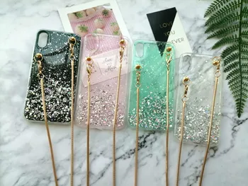 

Luxury glitter transparent silicone Crossbody chain bag phone case for iphone 11pro max case for iphone XS MAX X XR 6 6S 7 8plus