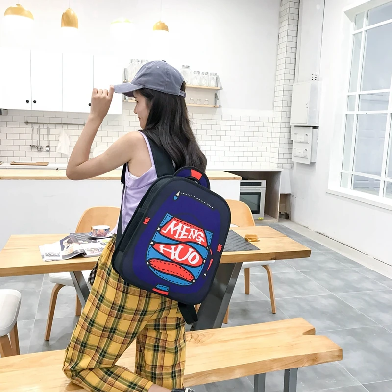 Menghuo New 3D Anime Cartoon Women Backpack School Bag Nylon 2D Style Travel Drawing Book Backpack Mochilas for Teenagers Gilrs (43)