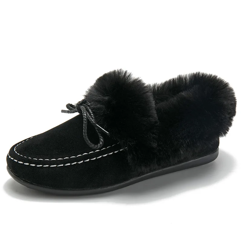 

Winter women flat shoes fuzzy loafers fashion plush slip on shoes for woman Korean fur shoes flats casual mocasines mujer