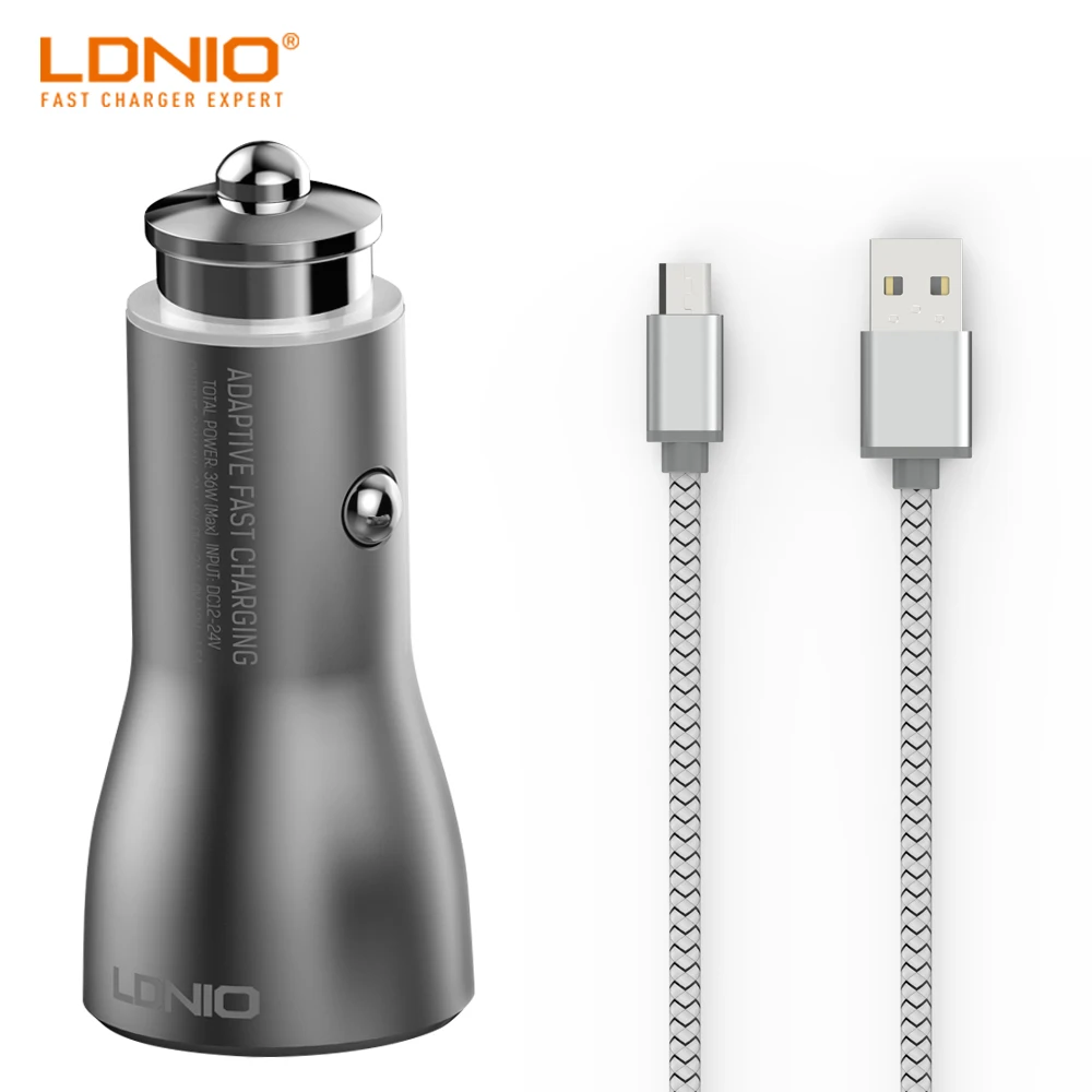 LDNIO Dual USB Fast Mobile Car Charger With 2 QC3.0 Quickly charging