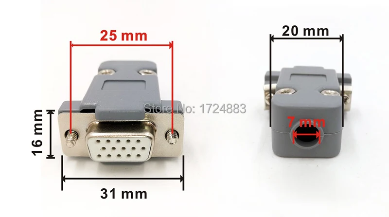 DB15 разъем штепсельный разъем VGA D Тип 15 pin отверстие Порт гнездо адаптер женский и мужской винт установка+ оболочка DP15