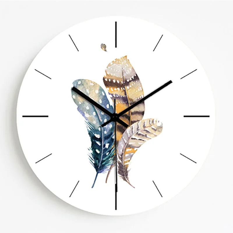 Fresh Plants Wall Clock Modern Design Retro Home Decor Decorations Living Room Wall Clock Digita Wall Watches Home Decor 50Q148 - Color: Style6