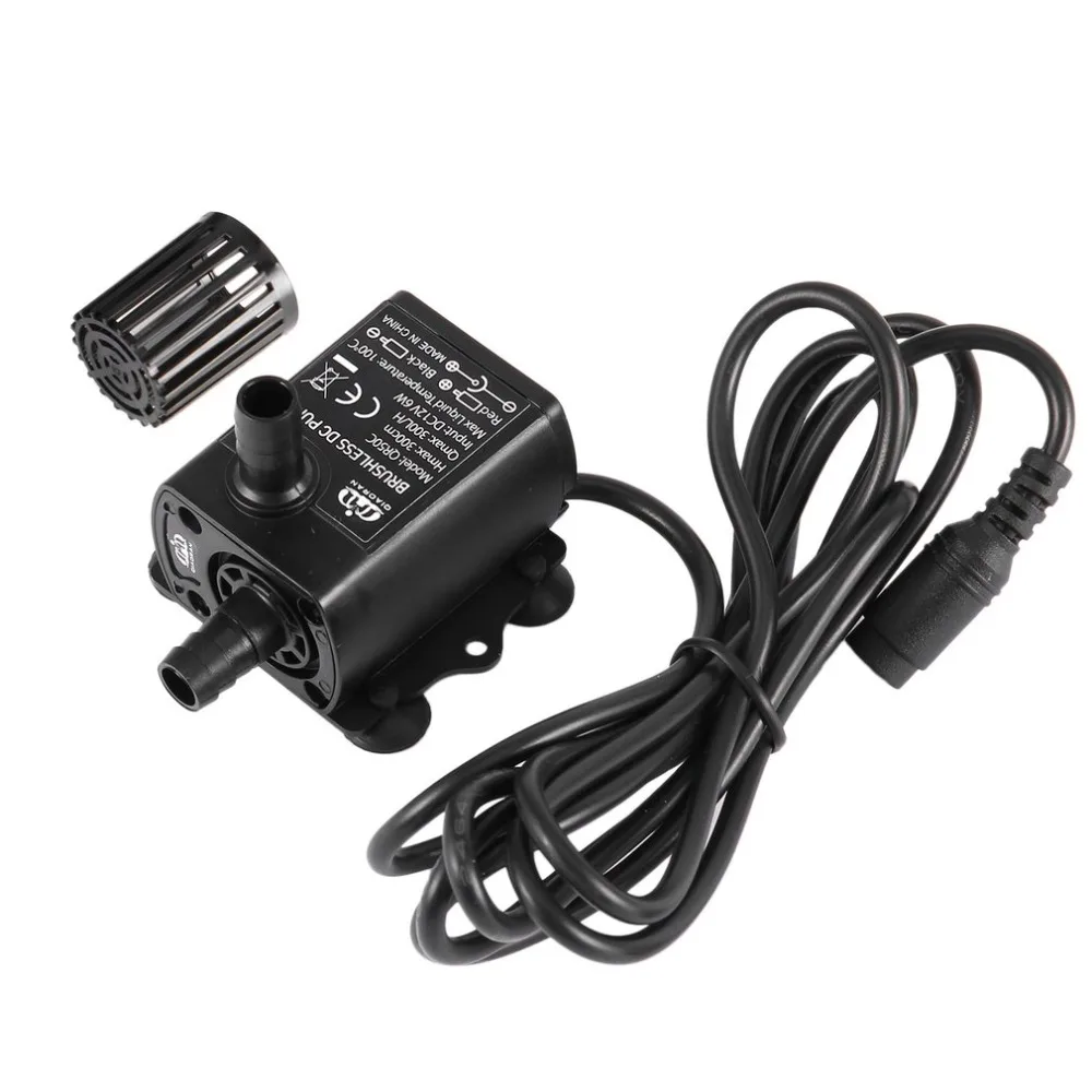 

6W 10W Waterproof Mini Brushless DC Water Pump with 5.5*2.1mm Female Plug Submersible Water Pump DC12V 300 400L/H Lift 300 400cm