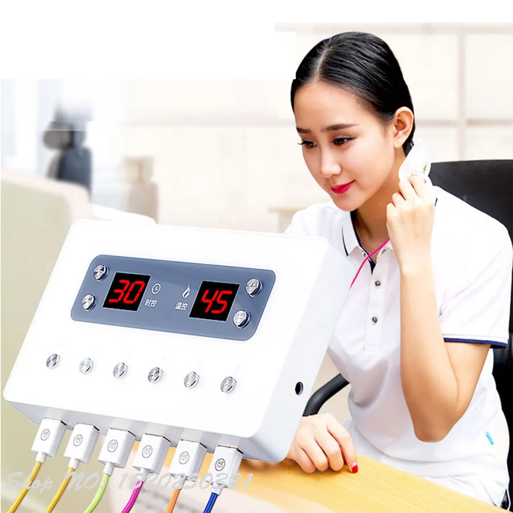  6 channel output Smart Moxa Electronic moxibustion apparatus smokeless moxibustion acupuncture Mass - 33052935626