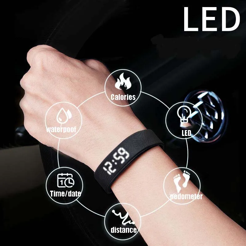 ZGO детские часы Мальчики Девочки водостойкие фитнес smartwatch спортивные светодио