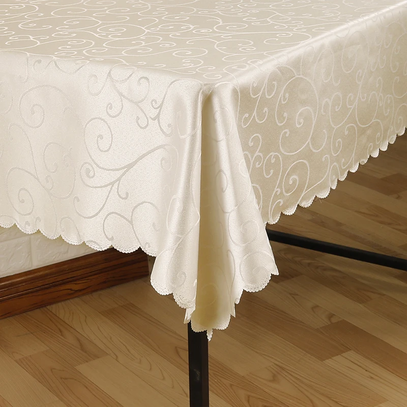 Online Todos los tamaños Jacquard impreso flor mantel patrón mantel a cuadros Rectangular redondo banquete hotel para fiesta de boda decoración