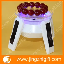 8 см светодио дный Светодиодная лампа Солнечный Дисплей Стенд Электрический моторизованный вращающийся дисплей проигрыватель для модели ювелирных изделий телефон часы Дисплей Держатель