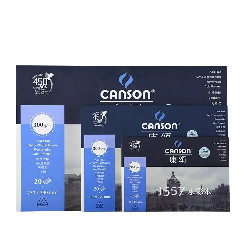 Canson Professional 300 г/м2 водоцветная книга для рисования 8 к/16 к/32 к 20 листов для рисования водная цветная бумага художественные канцелярские принадлежности