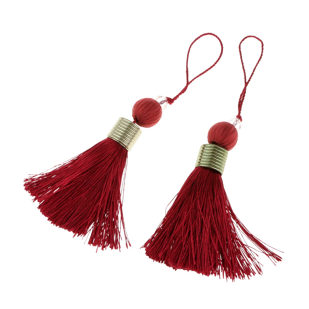 2pcs Pendant Bag Chain Key Decoration Home Decor Curtain Fashion  Long Silk Tassel DIY Window curtains Accessories