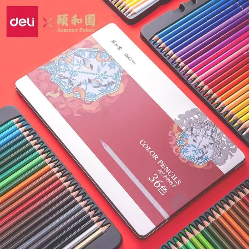 

Deli 36/48/72 Colors Professional Colored Pencil Set Iron Box Drawing Colored Pencil For Drawing Painting Sketch School Supplies