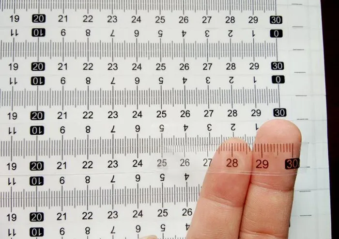 15 шт./лот сантиметровая линейка прозрачная наклейка из ПВХ DIY самоклеющиеся сантиметровая лента, измерительная линейка Стикеры - Цвет: 30CMx2CM