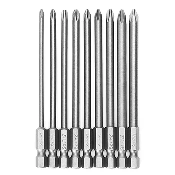 

9 Pcs 1/4'' 100mm S2 Magnetic Hex Cross Head PH1 PH2 Electric Screwdriver Bit