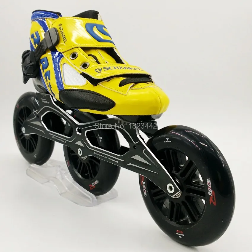 Взрослых Patins желтый и черный роликовых коньках Rebecre 8 скорость роликовых коньках обувь Профессиональный 3 колеса на роликах