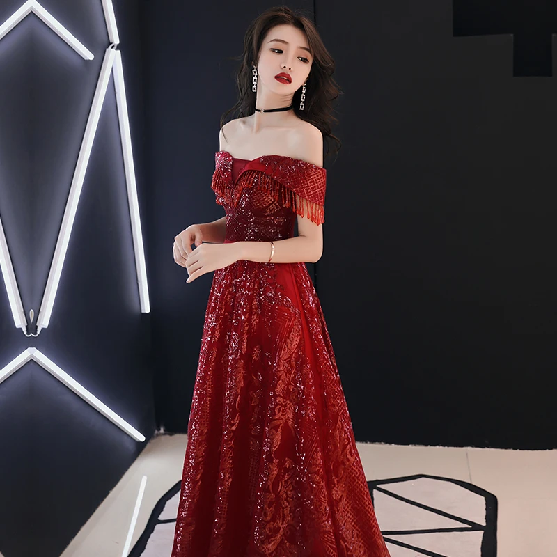 Халат De Soiree 2019 Abiye Вечерние платья Длинные Цвет красного вина вечерние со